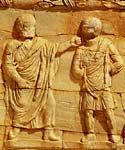Image showing Roman relief of a scene showing a slave rebuked by his master